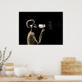 X-RAY SKELETON AUF MEGAPHONE - SEPIA POSTER (Küche)