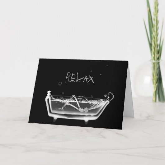 X-Ray Skeleton B&W Bath Time Karte (Vorderseite)