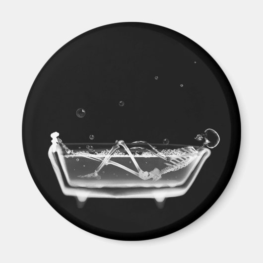 X-Ray Skeleton B&W Bath Time Magnet (Vorne)