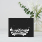 X-Ray Skeleton B&W Bath Time Postkarte (Stehend Vorderseite)