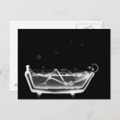 X-Ray Skeleton B&W Bath Time Postkarte (Vorne/Hinten)
