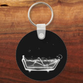 X-Ray Skeleton B&W Bath Time Schlüsselanhänger (Vorderseite)