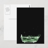 X-Ray Skeleton Bath Black Green Postkarte (Vorne/Hinten)