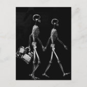 X-Ray Skeleton Couple Reisen Schwarz-weiß Postkarte (Vorderseite)
