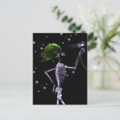 X-Ray Skeleton Dressed - Grünes Haar Postkarte (Stehend Vorderseite)