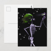 X-Ray Skeleton Dressed - Grünes Haar Postkarte (Vorne/Hinten)