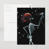 X-Ray Skeleton Dressed - Rotes Haar Postkarte (Vorne/Hinten)