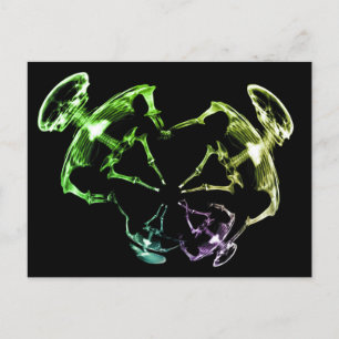 X-Ray Skeleton-Familie 4 Postkarte