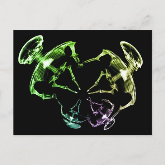 X-Ray Skeleton-Familie 4 Postkarte (Vorderseite)