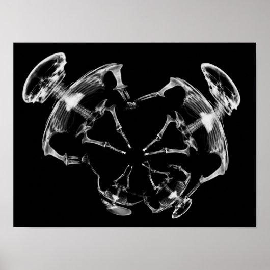 X-Ray Skeleton Family B&W Poster (Vorne)