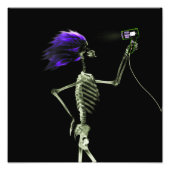 X-Ray Skeleton Haar Stylist - Lila Fotodruck (Vorne)