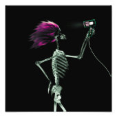 X-Ray Skeleton Haar Stylist - Rosa Fotodruck (Vorne)
