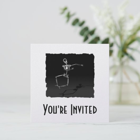 X-RAY SKELETON JOY LEAP B&W EINLADUNG (Stehend Vorderseite)