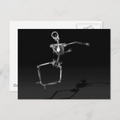 X-RAY SKELETON JOY LEAP B&W POSTKARTE (Vorne/Hinten)