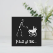 X-Ray Skeleton Mama & Baby - Original B&W Einladung (Stehend Vorderseite)