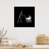 X-Ray Skeleton Mama & Baby - Original B&W Poster (Küche)