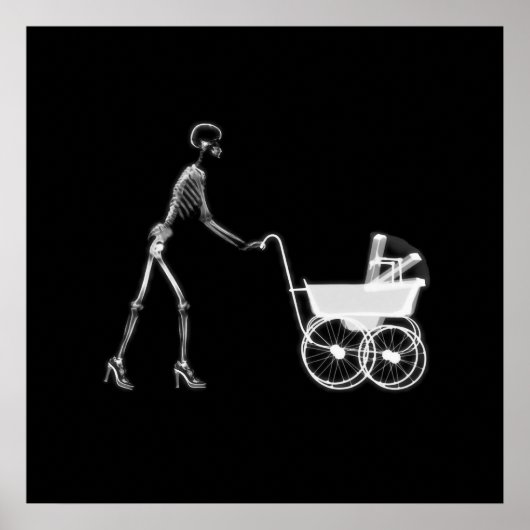 X-Ray Skeleton Mama & Baby - Original B&W Poster (Vorne)