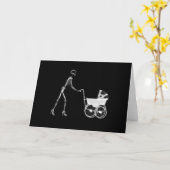 X-Ray Skeleton Mom & Baby - Original B&W Karte (Gelbe Blume)