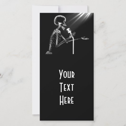 X-RAY SKELETON SINGING ON RETRO MIC - B&W (Vorderseite)