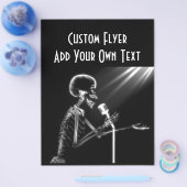 X-RAY SKELETON SINGING ON RETRO MIC - B&W FLYER (Einzeln)