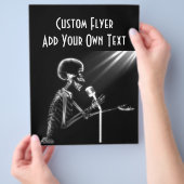 X-RAY SKELETON SINGING ON RETRO MIC - B&W FLYER (Hand)