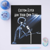X-RAY SKELETON SINGING ON RETRO MIC - BLAU FLYER (Einzeln)
