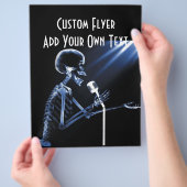 X-RAY SKELETON SINGING ON RETRO MIC - BLAU FLYER (Hand)