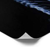 X-RAY SKELETON SINGING ON RETRO MIC - BLAU POSTER (Ecke)