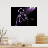 X-RAY SKELETON SINGING ON RETRO MIC - LILA POSTER (Küche)