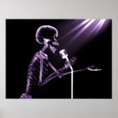 X-RAY SKELETON SINGING ON RETRO MIC - LILA POSTER (Vorne)