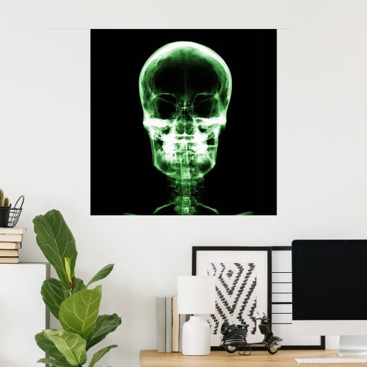 X-Ray Skeleton Skull - Green Poster (Heimbüro)