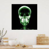 X-Ray Skeleton Skull - Green Poster (Küche)