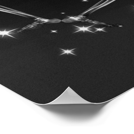 X-Ray Skeleton tanzen - B&W Poster (Ecke)