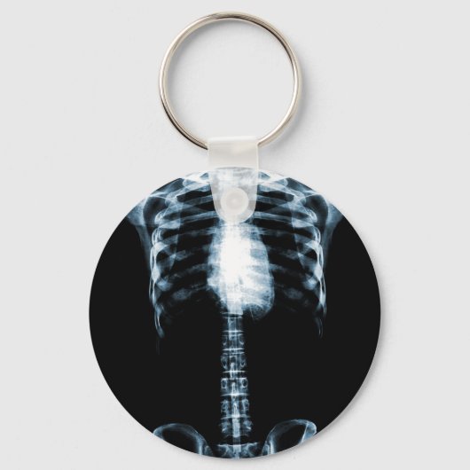 X-RAY SKELETON TORSO RIBS BLAUE SCHLÜSSELANHÄNGER (Vorderseite)