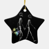 X-Ray Skeleton Tourist Couple Keramik Ornament (Hinten)