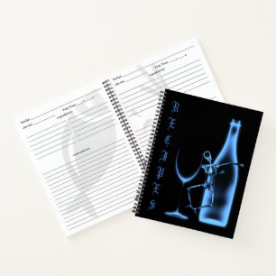 X-Ray Skeleton Weinflasche Rezept Buch - Blau