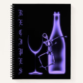 X-Ray Skeleton Weinflasche Rezept Buch - Indigo (Vorderseite)