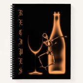 X-Ray Skeleton Weinflasche Rezept Buch Orange (Vorderseite)