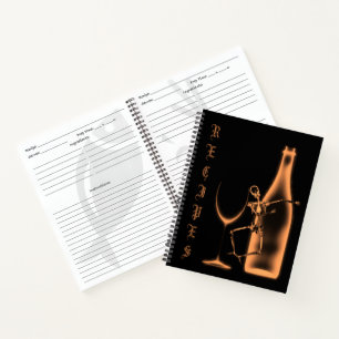 X-Ray Skeleton Weinflasche Rezept Buch Orange