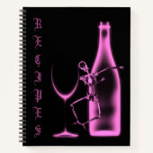 X-Ray Skeleton Weinflasche Rezept Buch - Rosa (Vorderseite)