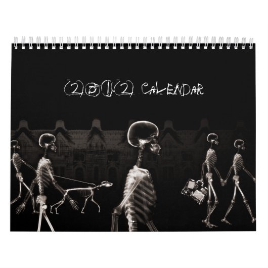 X-Ray Skeletons Midnight Stroll Black Sepia Kalender (Titelbild)