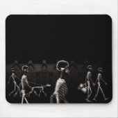 X-Ray Skeletons Midnight Stroll Black Sepia Mousepad (Vorne)