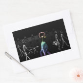 X-Ray Skeletons Mitternachtsspaziergang - B&W & Ra Rechteckiger Aufkleber (Umschlag)