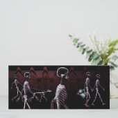 X-Ray Skelette Mitternachtsspaziergang Einladung (Stehend Vorderseite)