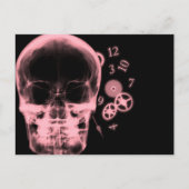 X-Ray-Skull & Clock-Parts - Red Postkarte (Vorderseite)