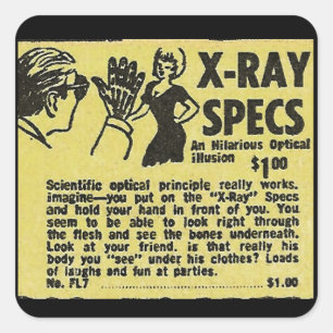 X-Ray Specs! Bekleidung (Art) Quadratischer Aufkleber