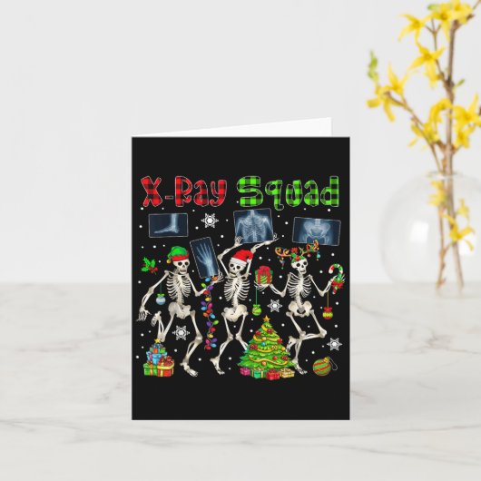 X-ray Squad Xmas Three Santa Reindeer Elf X-ray Sk Karte (Gelbe Blume)