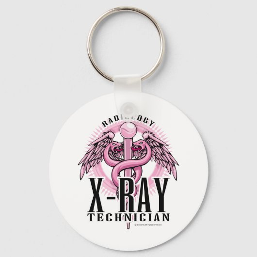 X-Ray Tech Pink Caduceus Schlüsselanhänger (Vorderseite)