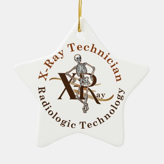 X Ray Technician Circle Brown Keramik Ornament (Vorne)