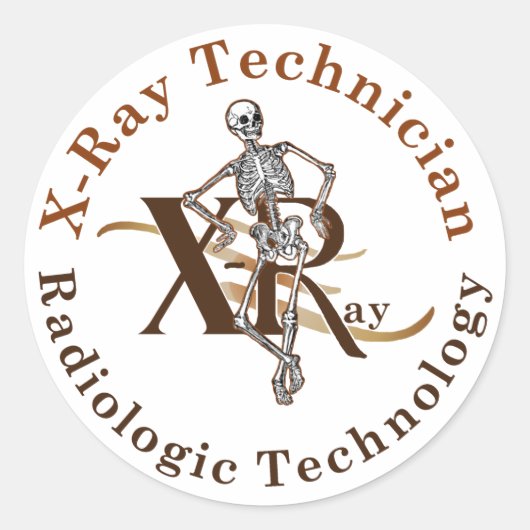 X Ray Technician Circle Brown Runder Aufkleber (Vorderseite)